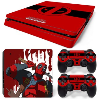 Marvel Deadpool Decal Skin Stickers For Sony PS4 Playstation + 2 Controllers
