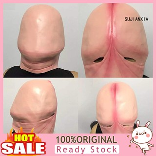 SUH_Funny Latex Head Mask Halloween Prank Joking 3D Penis Dick Party Cosplay Costume