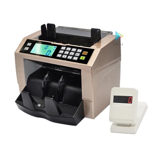 [Office]LCD Display Automatic Multi-Currency Cash Banknote Money Bill Counter Counting Machine with UV MG Counterfeit Detector External Display Panel for EURO US Dollar AUD Pound