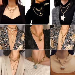 ✨In Stock✨Crystal Women Boho Jewelry Collar Statement Exaggeration Coin Pendant Necklace