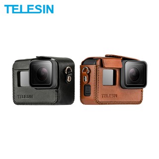TELESIN Protective leather case for GoPro,handmade vintage leather Camera case for GoPro Hero 8