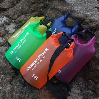 Outdoor Backpack Kayak Ocean Pack Waterproof Dry Bag Sack Multi Color 10L&”GY”