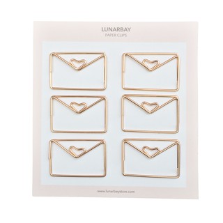 6 x Envelope Paper Clips (Rose Gold & Gold) / Cute Paper Clips