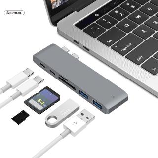 ❤RAIN❤Professional For Apple MacBook Pro Air Dual Type-C Hub 2 Ports USB 3.0 TF Card Reader Adapter