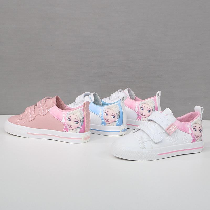 Frozen white shoes for children princess shoes girls casual sports shoes microfiber leather shoes
