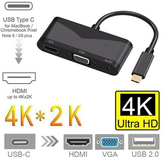 USB 3.1 USB C Converter Type-C To HDMI VGA for Laptop Macbook Mobile Phone
