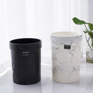 Nordic style marble lidless trash bin living room bedroom simple creative style european sanitary bucket