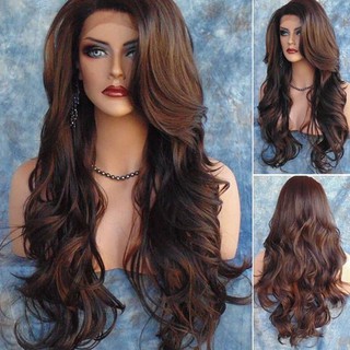 Fashion Women Lady Breathable Long Curly Wavy Full Wig Hair Cosplay Party Decor