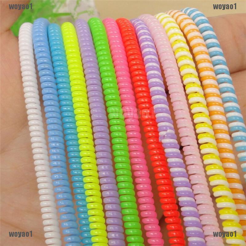 10X Spiral Phone USB Data Charging Cable Wire Cord Wrap Protector Winder SG*