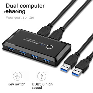 【NEW】USB 3.0 Switch Hub Selector 2 PCs Sharing 4 Devices for Keyboard Mouse Printer