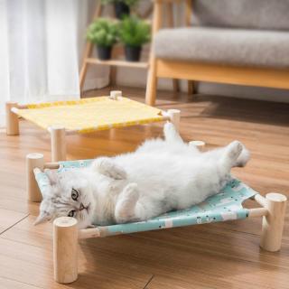 Pet/dog/cat bed elevated wooden bed Cat hammock Removable Washable Pet Sleeping Bed Breathable Fit for Cats and Puppies