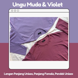 Light Purple / Lilac And Violet-Shirt Plain Pastel Long Sleeve & Short Unisex - Female Long Sleeve