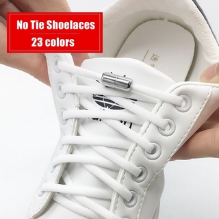 14 Colors Elastic No Tie Shoelaces Quick Lazy Metal Lock Semicircle Sneakers Shoelace