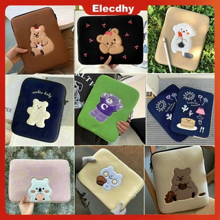 【THICKER】Cute Cartoon Embroidery Laptop Bag iPad Bag 10/11/13/14/15/15.6 inch Tablet Pouch For Men Women