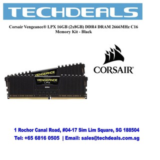 Corsair Vengeance LPX 16GB (2x8GB) DDR4 DRAM 2666MHz C16 Memory Kit - Black