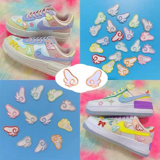 2PCS Colorful Embroidery Angel Wings Patch Stickers Cute Wings Self-adhesive Cloth Sticker for DIY Bags Computer Shoes Décor