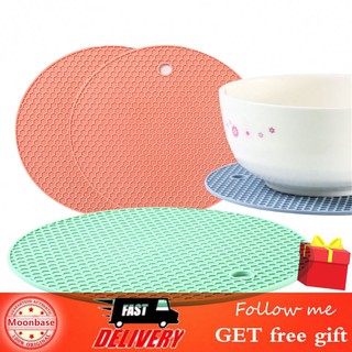 [Ready Stock]Food Mats Mat Round Silicone Grade Non Heat Kitchen Placemat Pot Slip Resistant