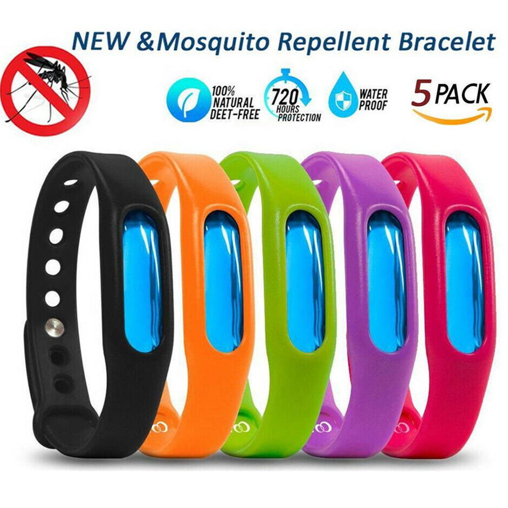 5Pcs Anti Mosquito Bug Insects Repellent Wrist Band Protection Bracelets Deet