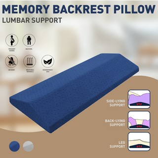 *READY STOCK* Memory Foam Bed Cushion Lumbar Back Waist Support Extra Long Washable Pillow