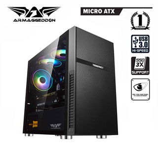 Armaggeddon Tesseraxx Core 2 Pro-Grade Gaming PC Case with Tempered Glass Side Panel (M-ATX)