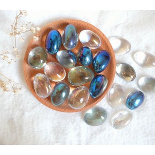 [3 for $6.6 OFF] Angel Aura Quartz Crystal Palmstone Tumbled Stones Gemstone