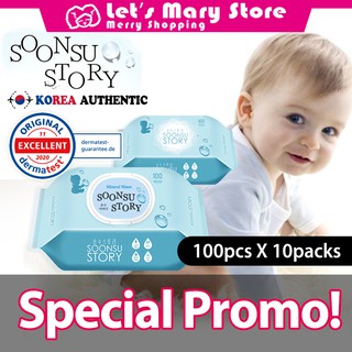 SoonSu Story / EWG 1st grade / Korean Baby wet wipes tissue by Let's Mary Store Official