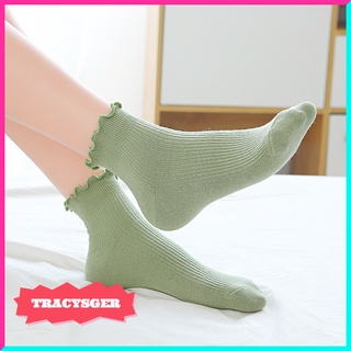 Female Socks Japanese Fungus Lace Short Tube Cotton Socks 10 Colors Cotton Women Short Boots Boat Socks