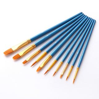 10Pcs/Set Watercolor Gouache Paint Brushes Oil Watercolor Artist Nylon Hair Painting Brush Pen (1)