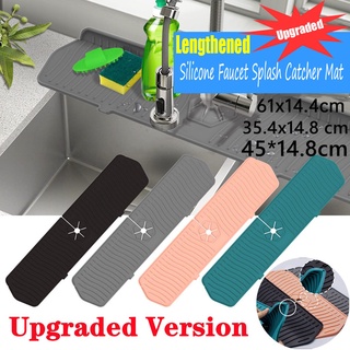 【IN Stock】Upgraded version lengthened Silicone Faucet Splash Catcher Faucet Mat Countertop Protector for Kitchen Bathroom 61*14.8cm