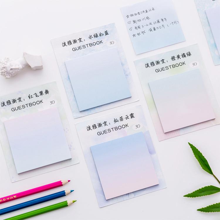 1pcs Creative and elegant gradient message notes N times posted notes small fresh sticky notes memo Office learning