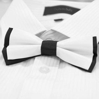 black and White bow tie
