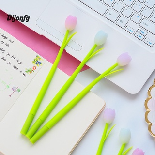Di 3Pcs 0.38mm Gel Pen Funny Photochromic Silicone Tulip Student Exam Flower Pen for Classroom