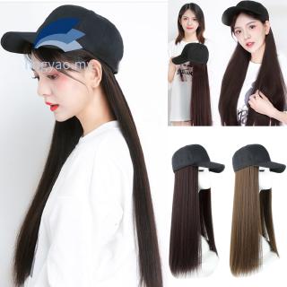 Baseball Cap with Synthetic Hair Extension Long Hair Wig Hat for Women