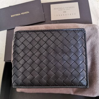 Bottega Veneta Bifold Wallet with Coin Compartment in Black