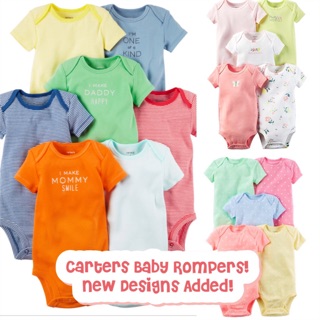 BN New Sizes and Designs Added! Carter's Baby Boy/Girl Assorted Rompers Per Pc