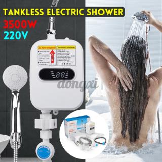 3500W 220V Electric Tankless Kitchen Bathroom Hot Water Heater Instant water heater, small mini-type quick heater shower without water storage