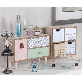 Zakka Wooden Table Storage Shelf Organizer Chest Drawer Cabinet Accessories Cosmetic Office Stationary