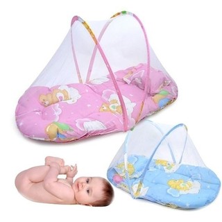 babygarden.sg Portable Foldable Baby Kids Infant Bed Dot Zipper Canopy Mosquito