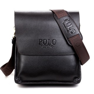 POLO men's briefcase vertical business briefcase waterproof leather men's bag anti-theft flap bag casual messenger bag shoulder bag
