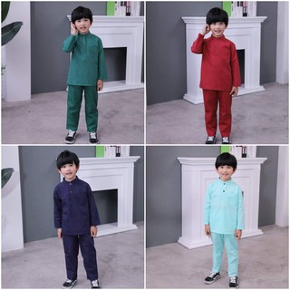2PCS Baju Melayu Kurta Cotton Set Budak Kanak-kanak Baby Hari Raya | Malay traditional cloth Kids Boy