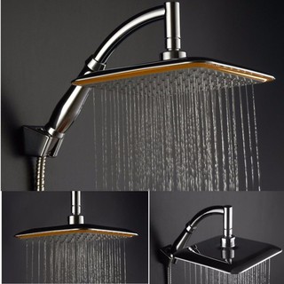 Our Home Shower Head Square Top Metal Rain Sprayer Extension Pipe Bathroom