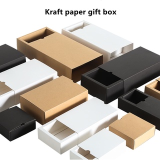 1PCS Kraft Paper Gift Box Tea Flower Packaging Box Drawer Box