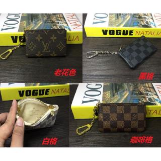 Mini cute leather color matching wallet card bag storage bag zipper key case