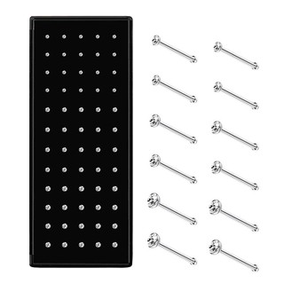 60pcs Stainless Steel Nose Studs Rings Piercing Pin Body Jewelry 22G 1.5mm 2mm 2.5mm