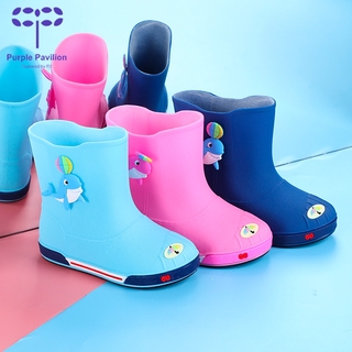 ✿Ready Stock✿ Children's Cartoon dolphin rain boots non-slip boys and girls waterproof shoes