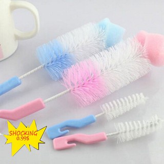 【0.99$ SHOCKING PRICE】Nylon Milk Baby Spout 360 Degree Brush Bottle Pacifier Brush Sponge Cleaner