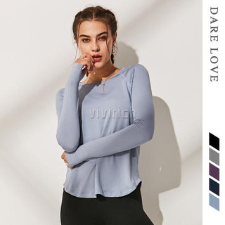 Vivibeauty☁ New Sports Long-Sleeved Slim Slimming Yoga Clothes Women Running Quick-Drying Breathable Training Fitness Clothes
