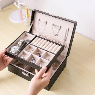 Jewelry Storage Box Large Capacity Portable Necklace Earrings Household Lock