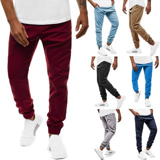 Solid color Tether Joggers & Sweats Casual Pants for Men Sweatpants Trousers Pants Slim Fit Outwear