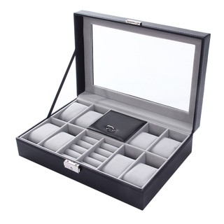 【Ele】8 Grids Watch Storage Organizer Box And Ring Collection Box